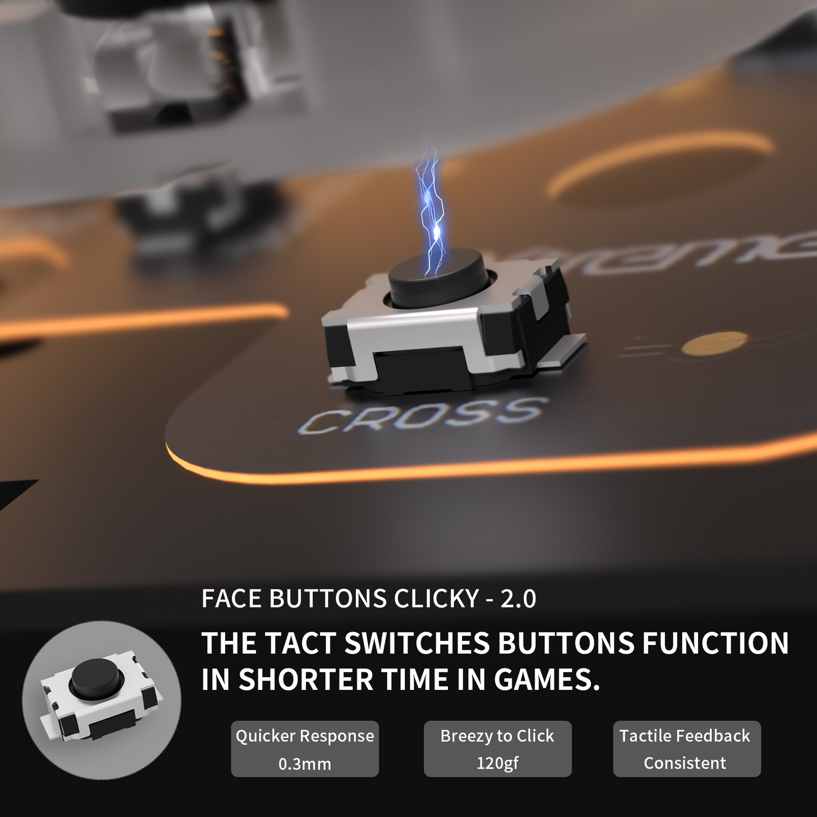 eXtremeRate Face Clicky Kit V3 for PS5 Controller BDM-010 BDM-020 Face Buttons