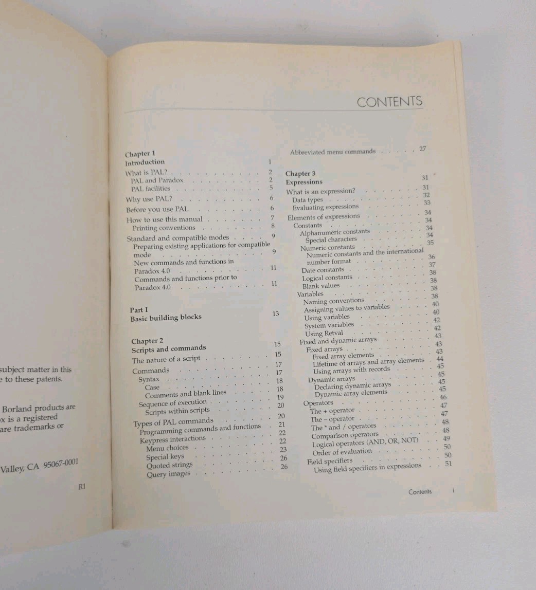 Borland Paradox For DOS PAL Programmers Guide 1993
