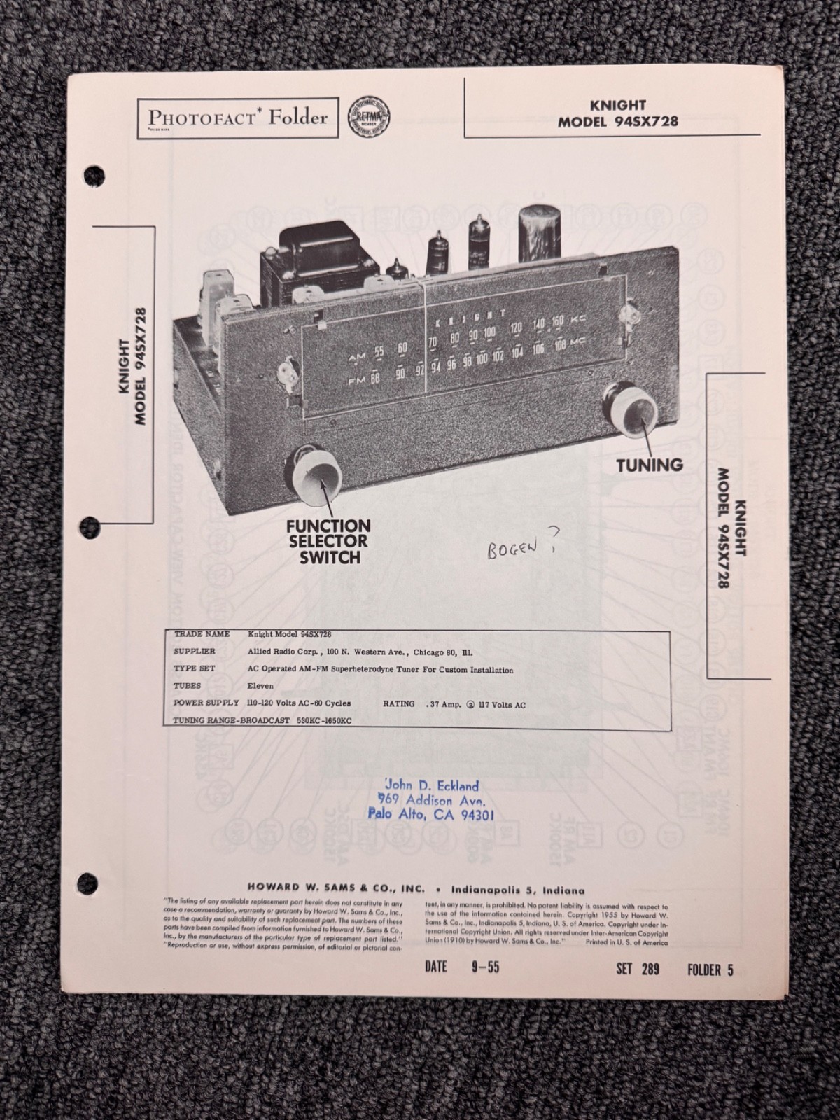 KNIGHT VARIOUS MODELS INFO AND SCHEMATICS