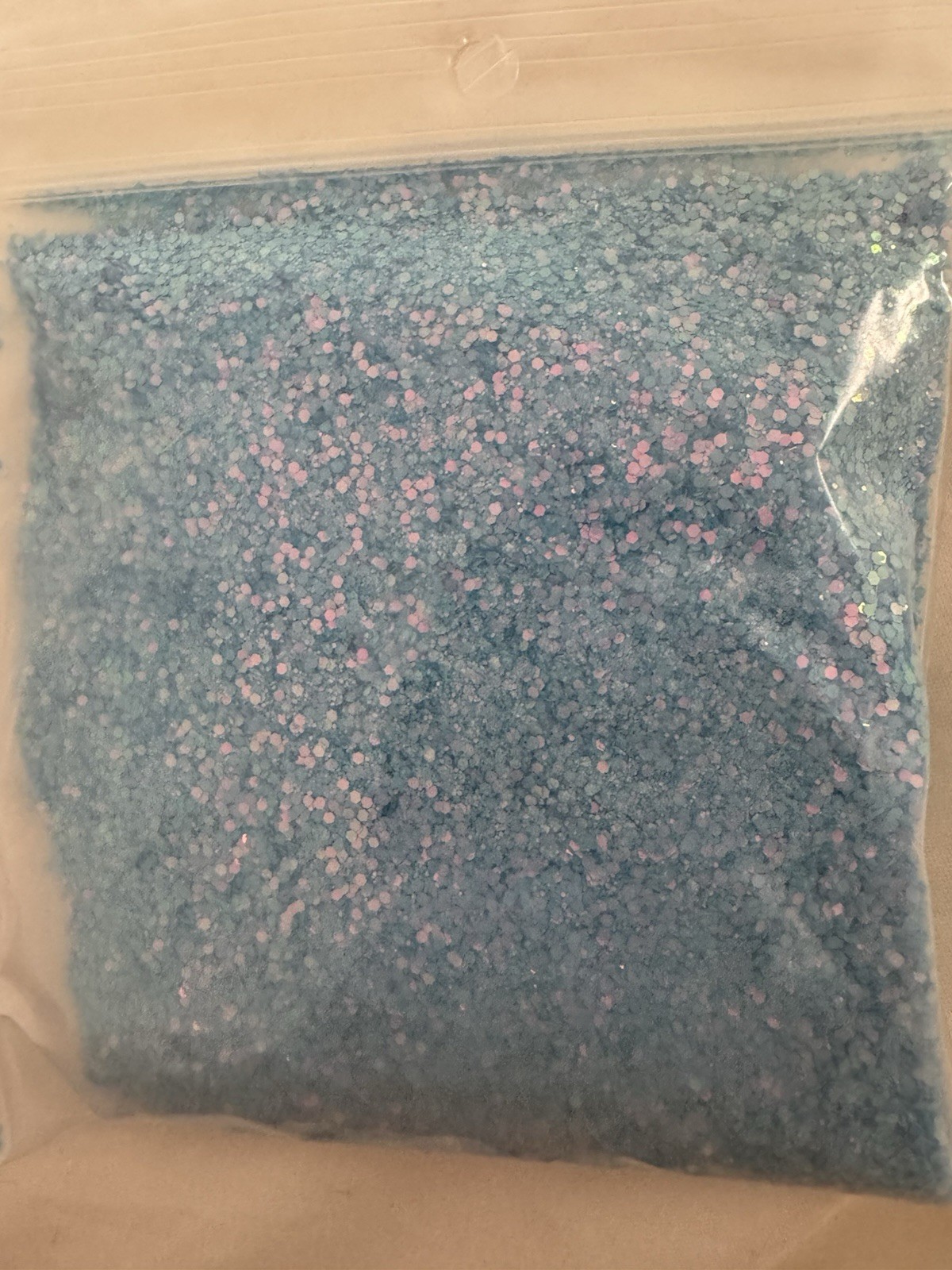 Chunky Glitter Light Blue With Pink “H2O”
