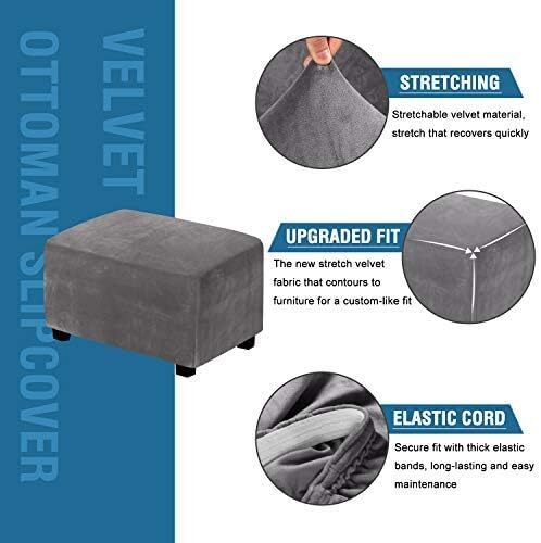 H.VERSAILTEX Real Velvet Plush 1 Piece Form Fit Stretch Rectangle Folding