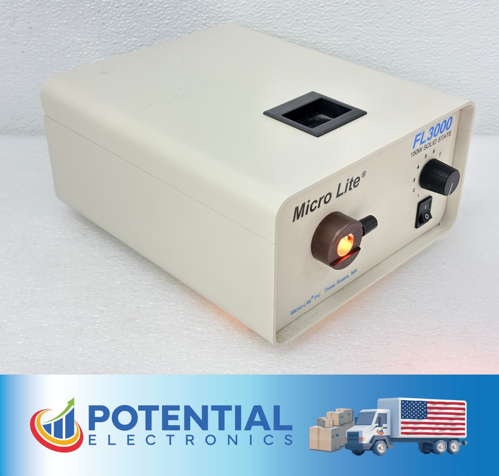 USED | Micro-Lite FL3000  150W 120VAC Fiber Optic Light Source With Power Cord