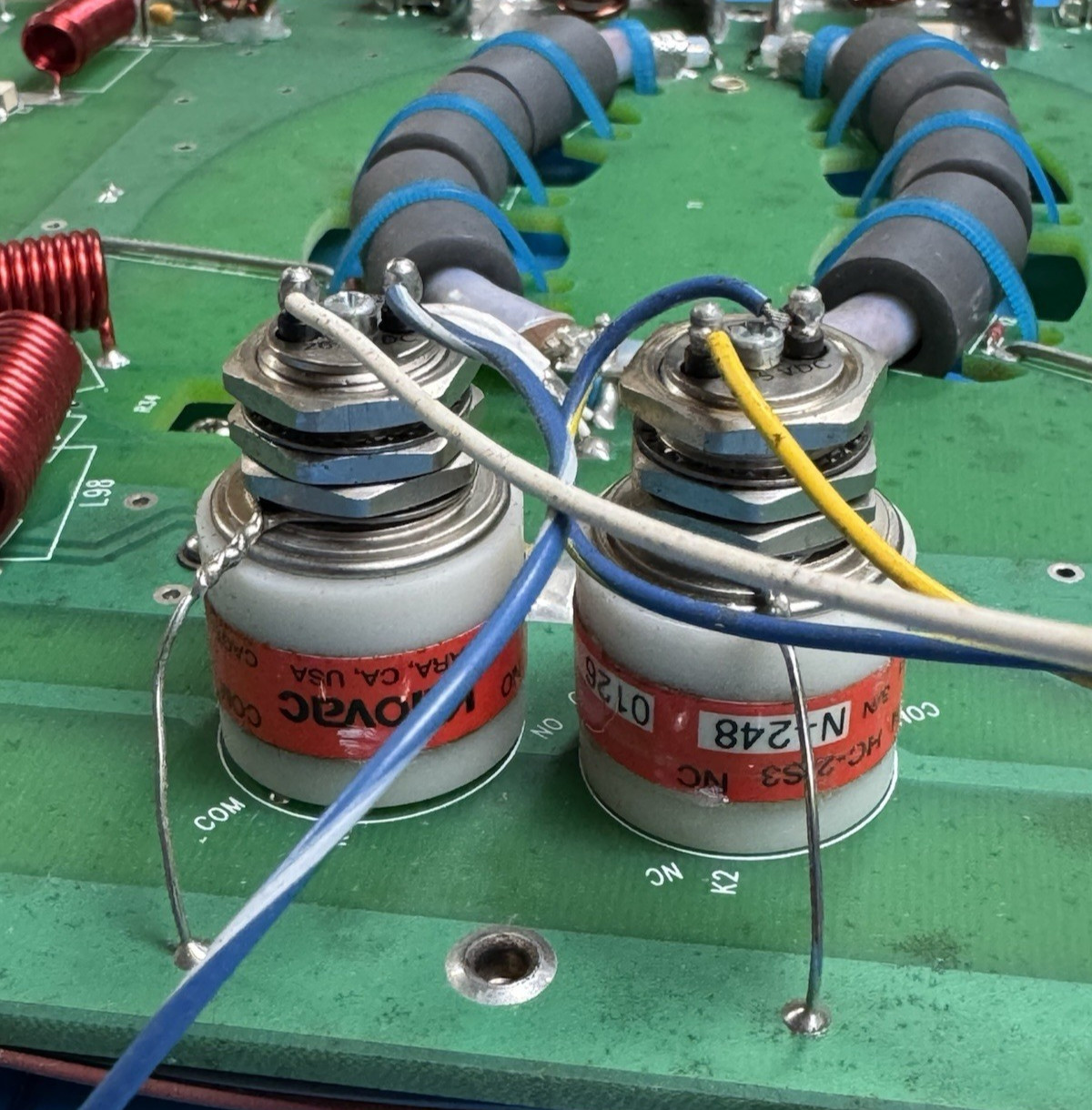 Board with Pair of Kilovac Vacuum Relays...HC-2/S3...Lots of Other RF Components