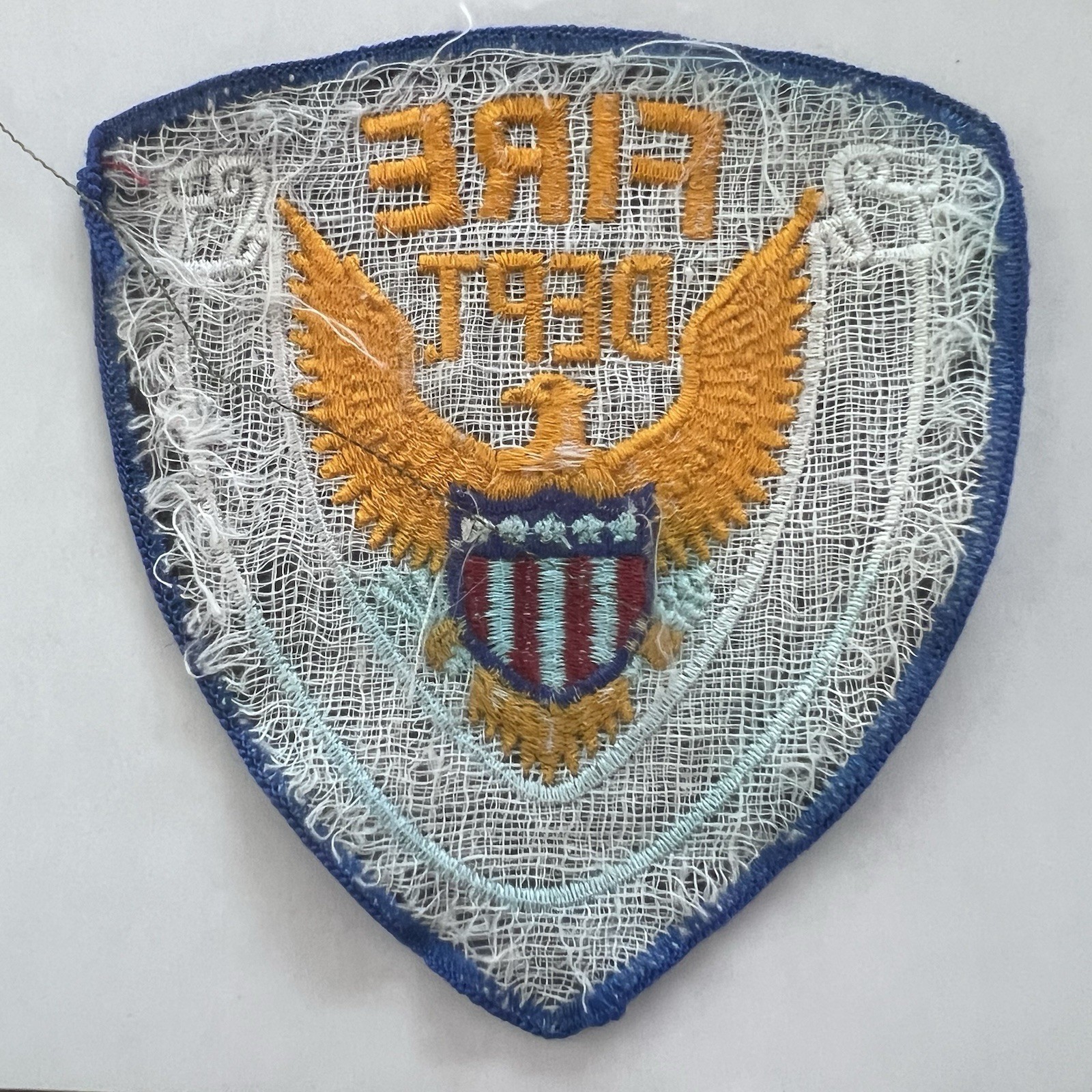 Fire Dept Patch - 4 x 4.25 inches - Vintage
