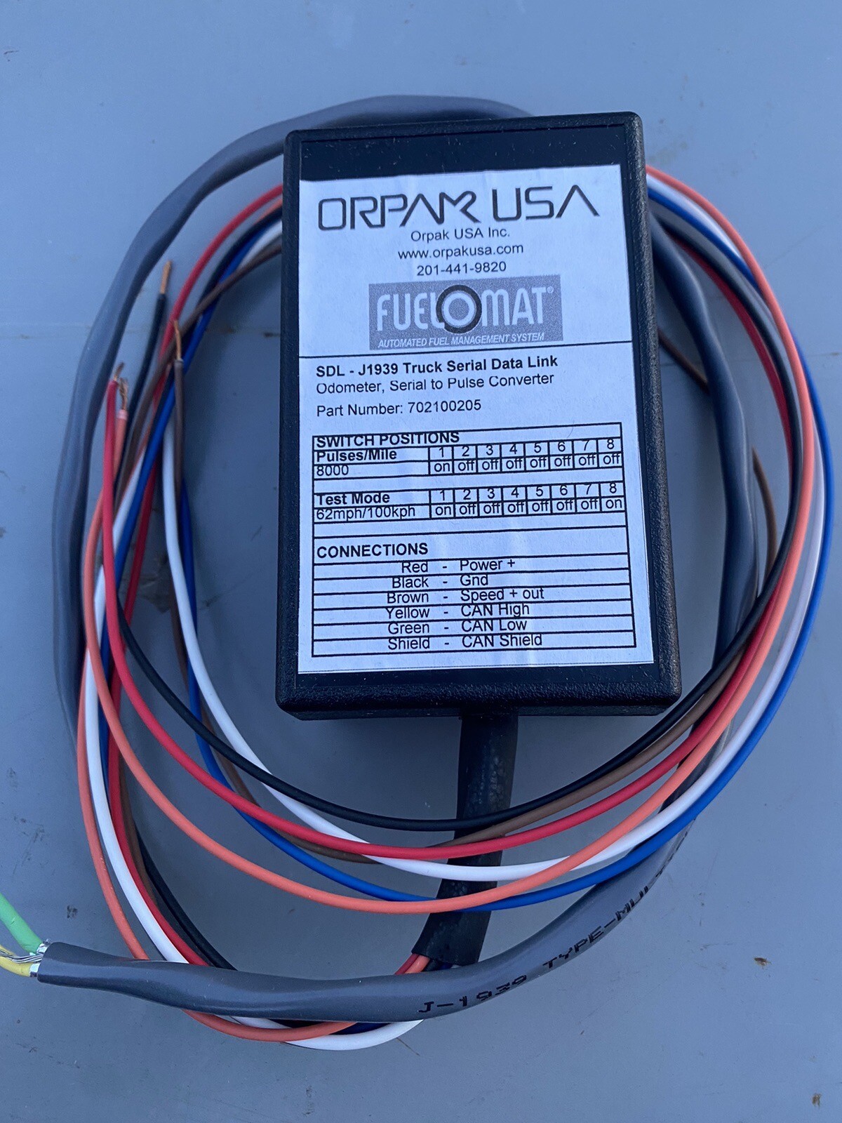 (PM) Orpak USA SDL-J1939 Truck Serial Data Link 702100205