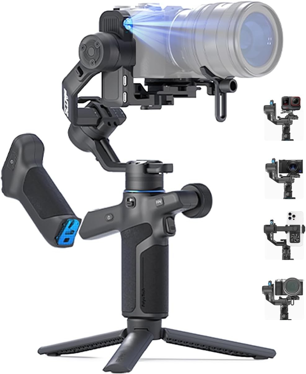 SCORP Mini 3 Pro Gimbal | AI Tracking, Remote Handle for iPhone, Sony ZV Camera