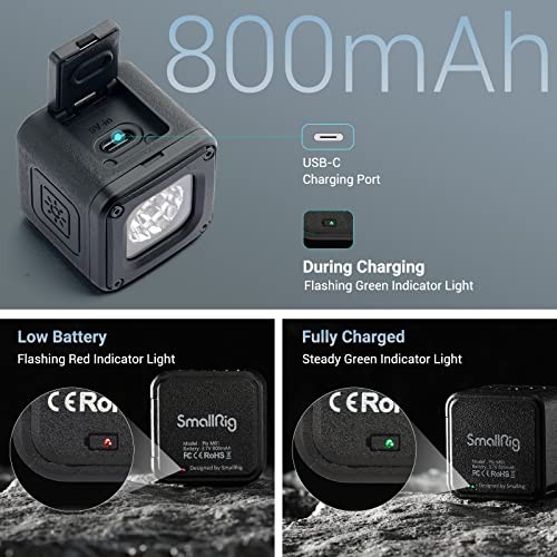 RM01 Mini LED Video Light Waterproof Portable Lighting Kit with 8 Color 1 Pack