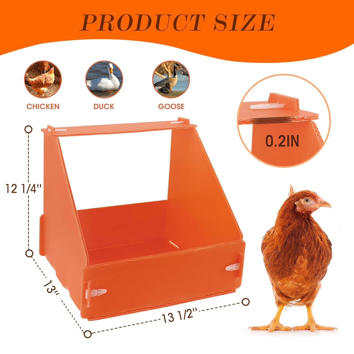 Durable 3 Pack Chicken Nesting Boxes for Hens Ducks and Poultry Laying Egg Box