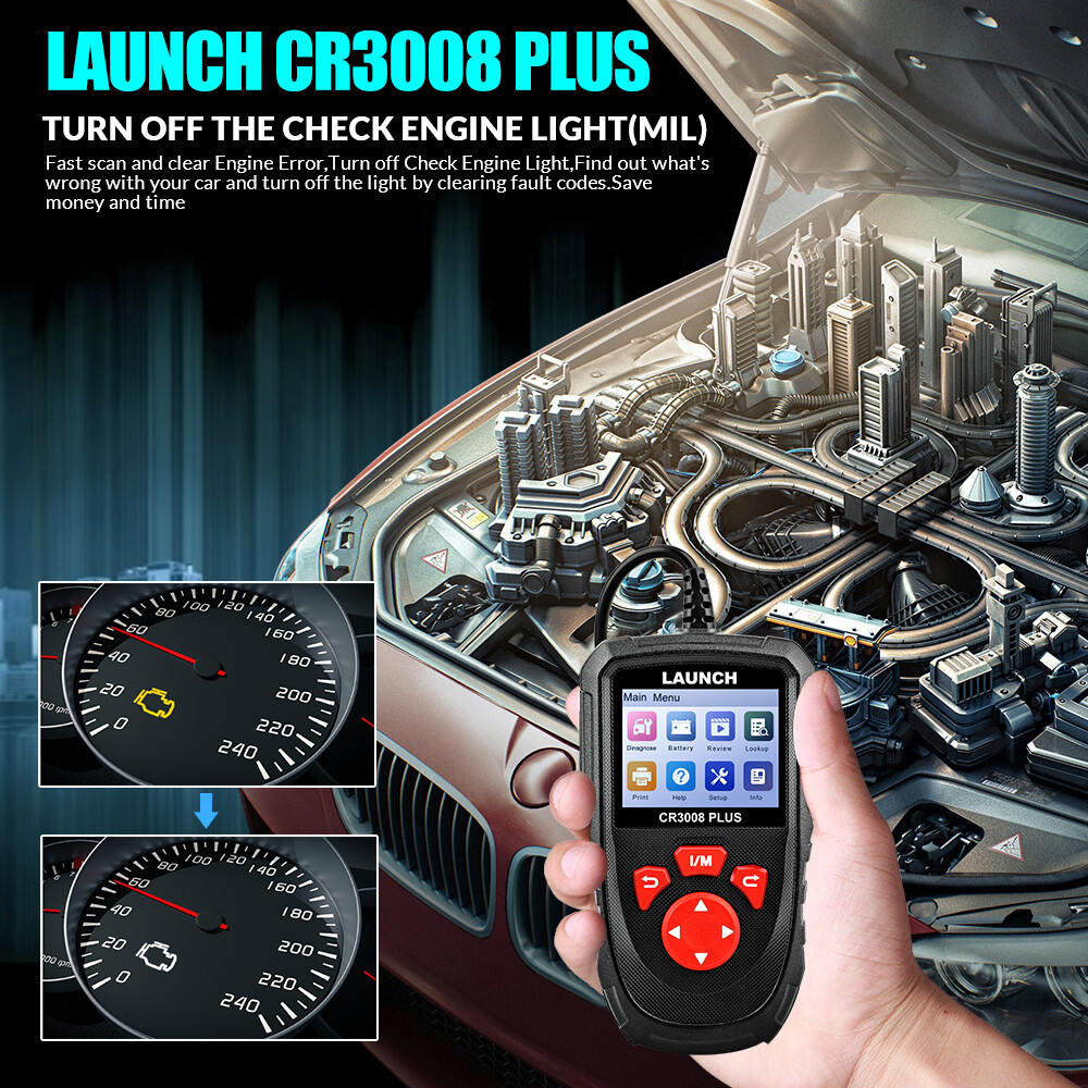 LAUNCH CR3008 Plus OBD2 Scanner Code Reader Check Engine OBD Car Diagnostic Tool