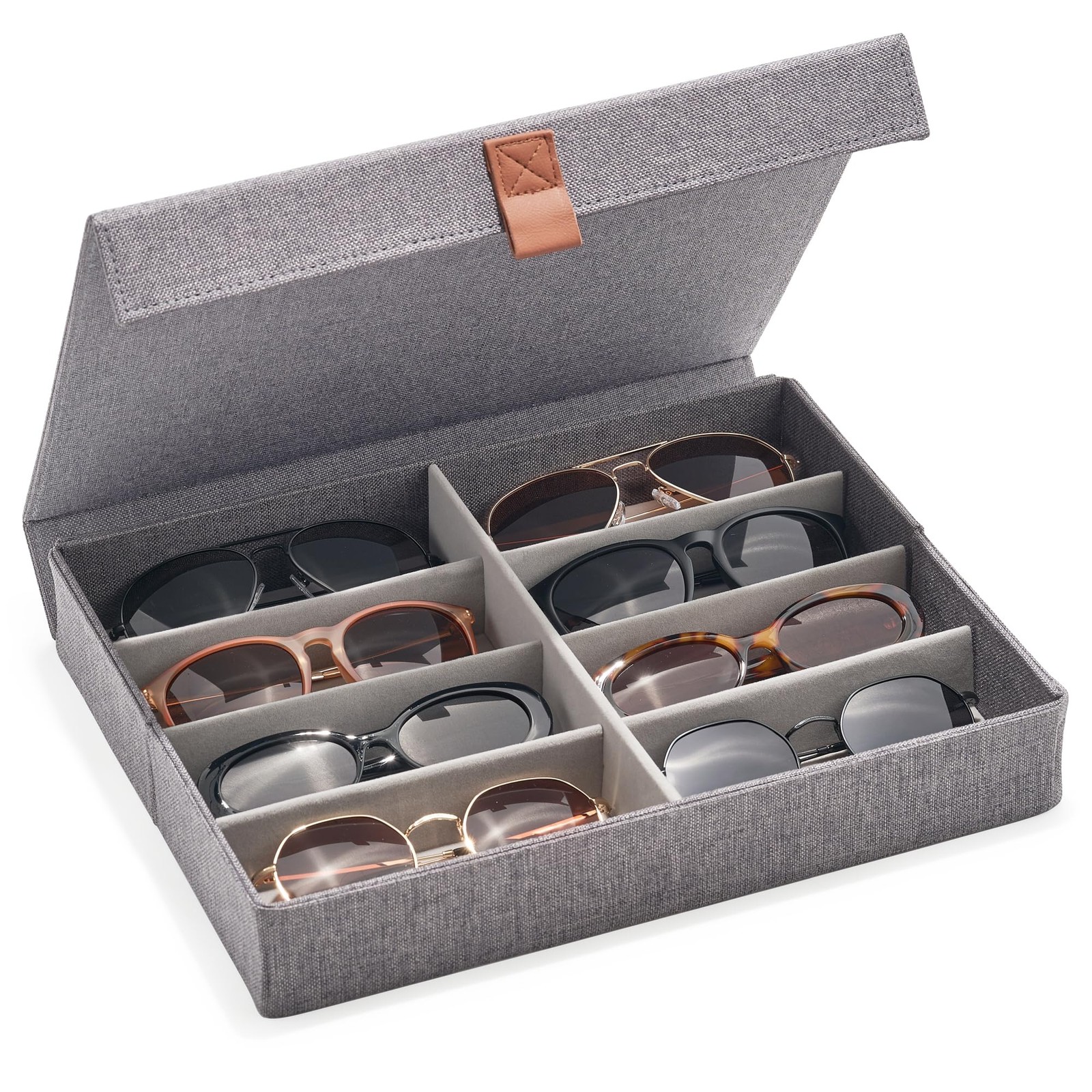New Sunglasses Organizer Case for Multiple Pairs, Eyeglasses Storage Box Ha