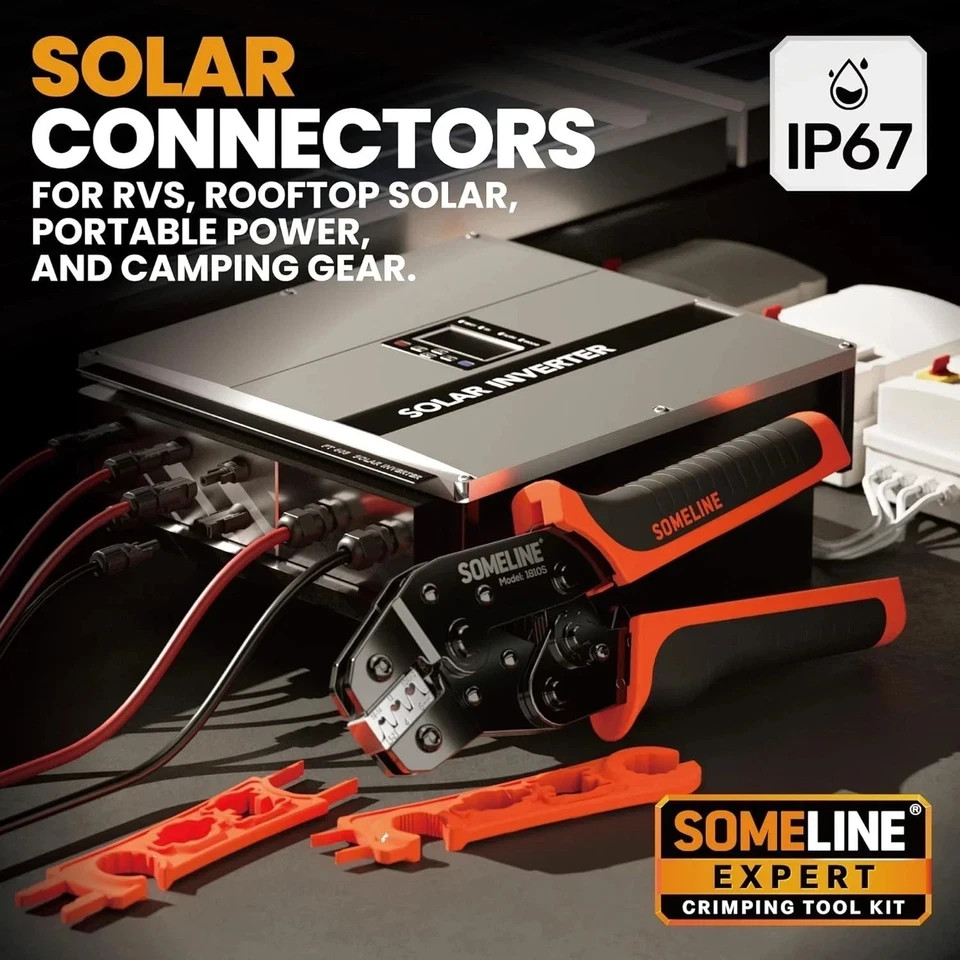 Solar Connector Crimping Tool Kit with MC4 Connectors
