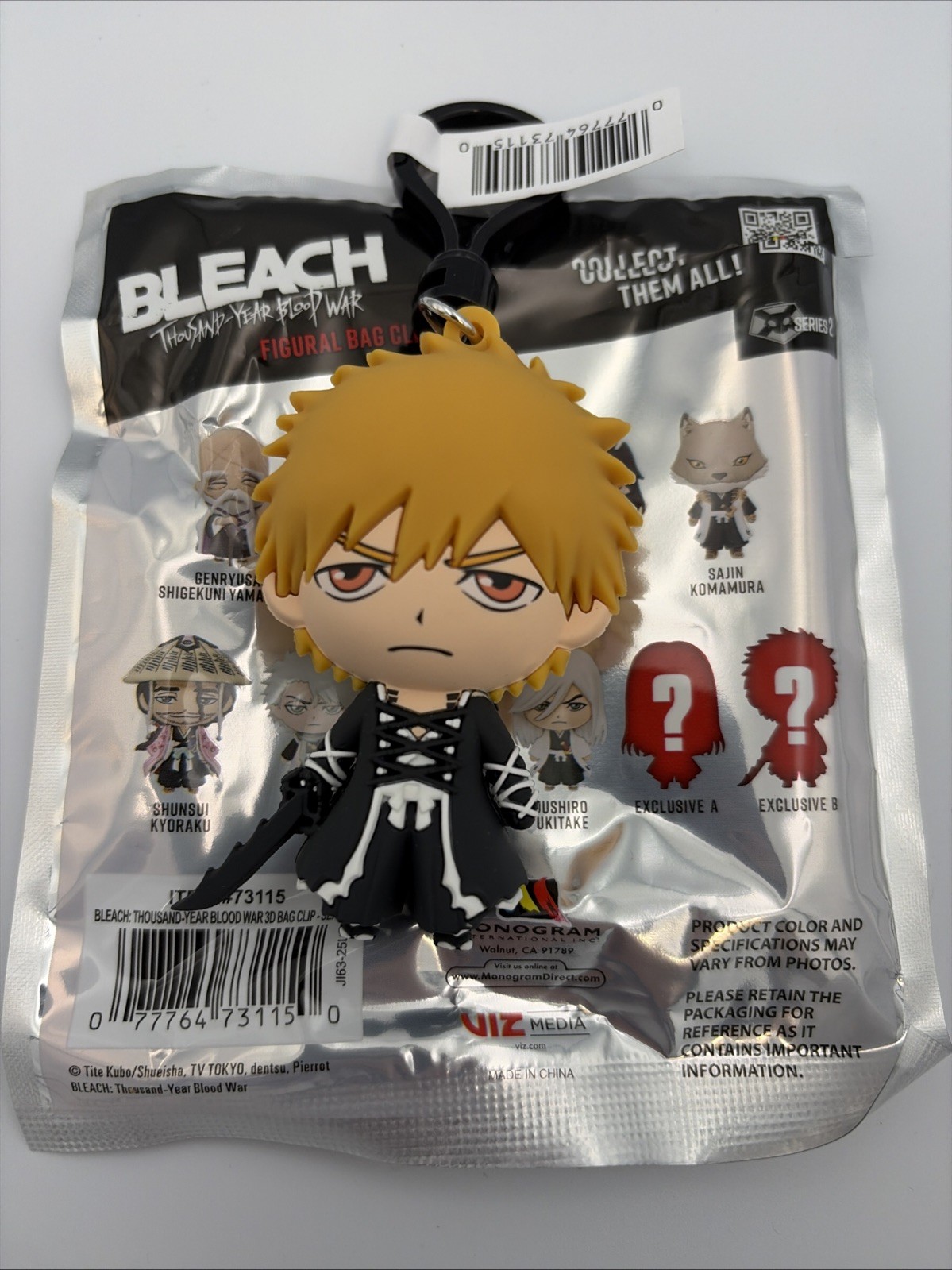Monogram Bleach Thousand Year Blood War Ichigo Bankai Chase Clip Keychain Open