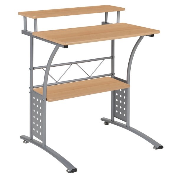 Flash Furniture NAN-CLIFTON-MP-GG Maple Laminate Computer Desk with Metal Frame
