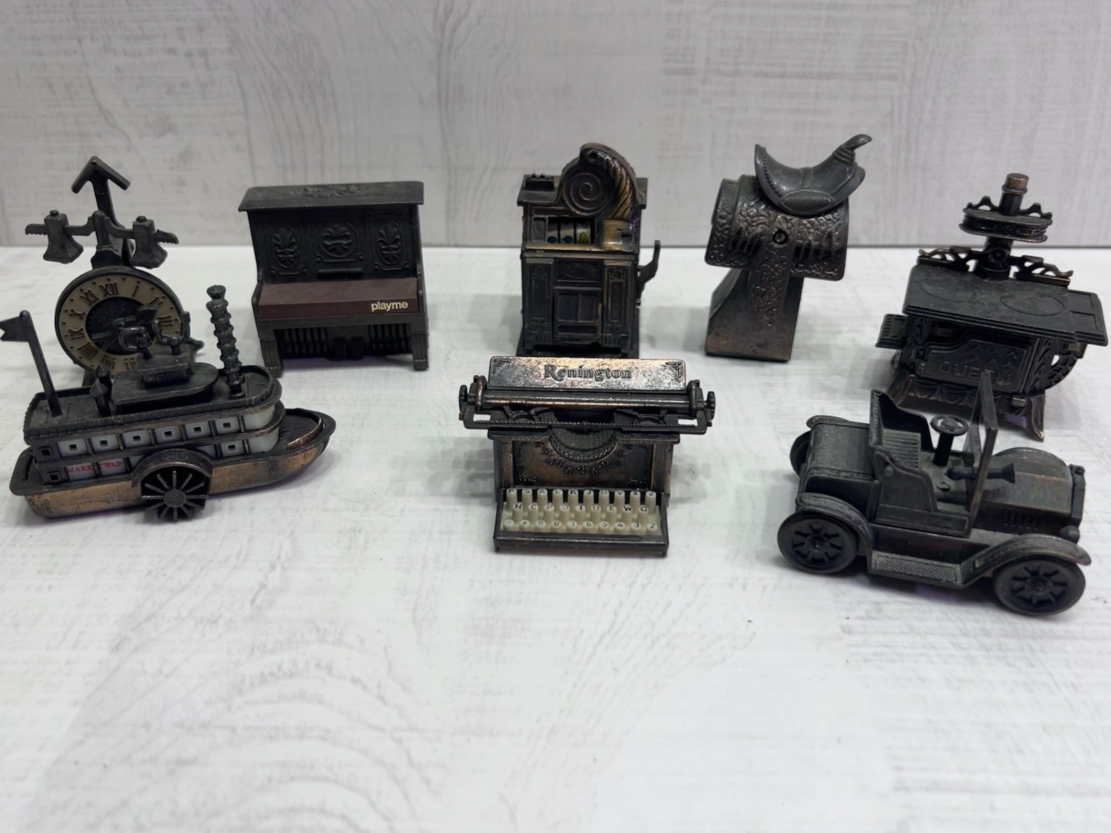 LOT OF 8 MINI DIE CAST METAL COLLECTIBLE PENCIL SHARPENERS
