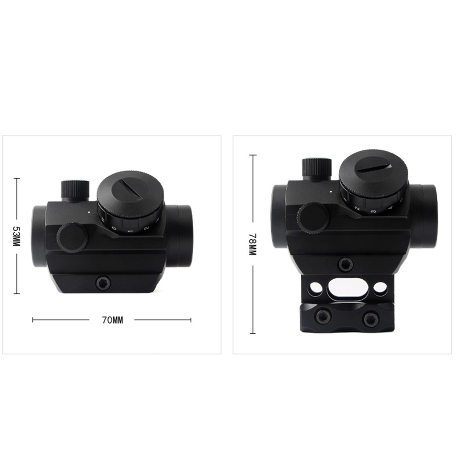 Micro Red Dot Sight Scope 3 MOA 1x25mm Reflex Sight W/ 1'' Riser 20mm Rail Mount