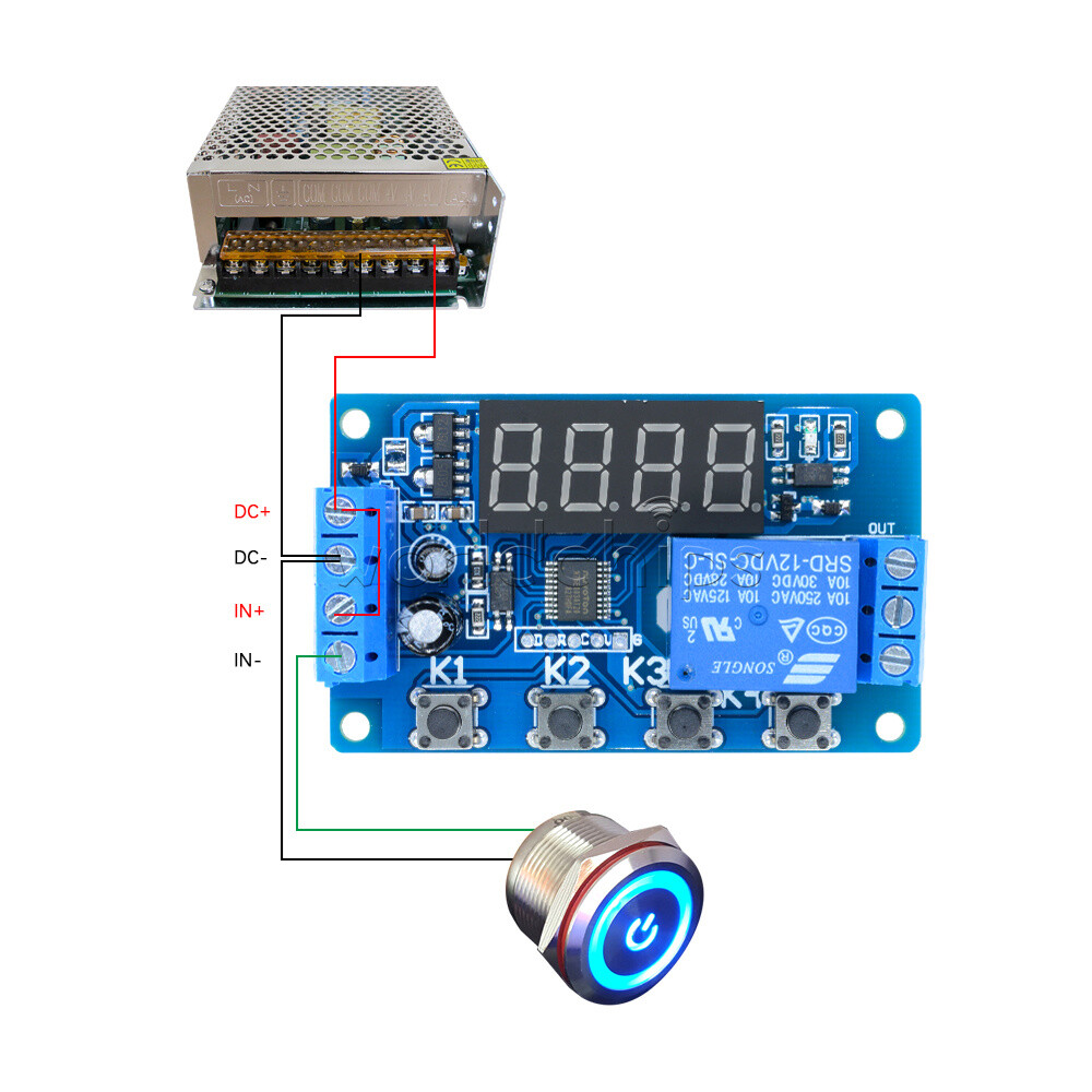 DC 12V Trigger Cycle Automation Timer Delay Relay Module 3-4 Digital LED