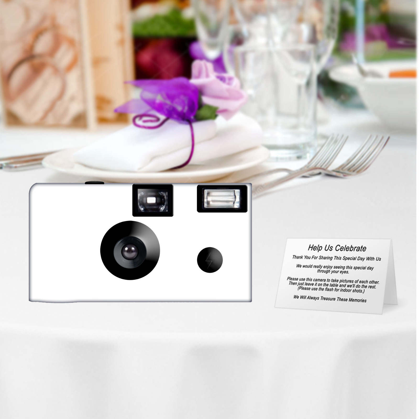 5 White Single Use Disposable Cameras-can be, 56001