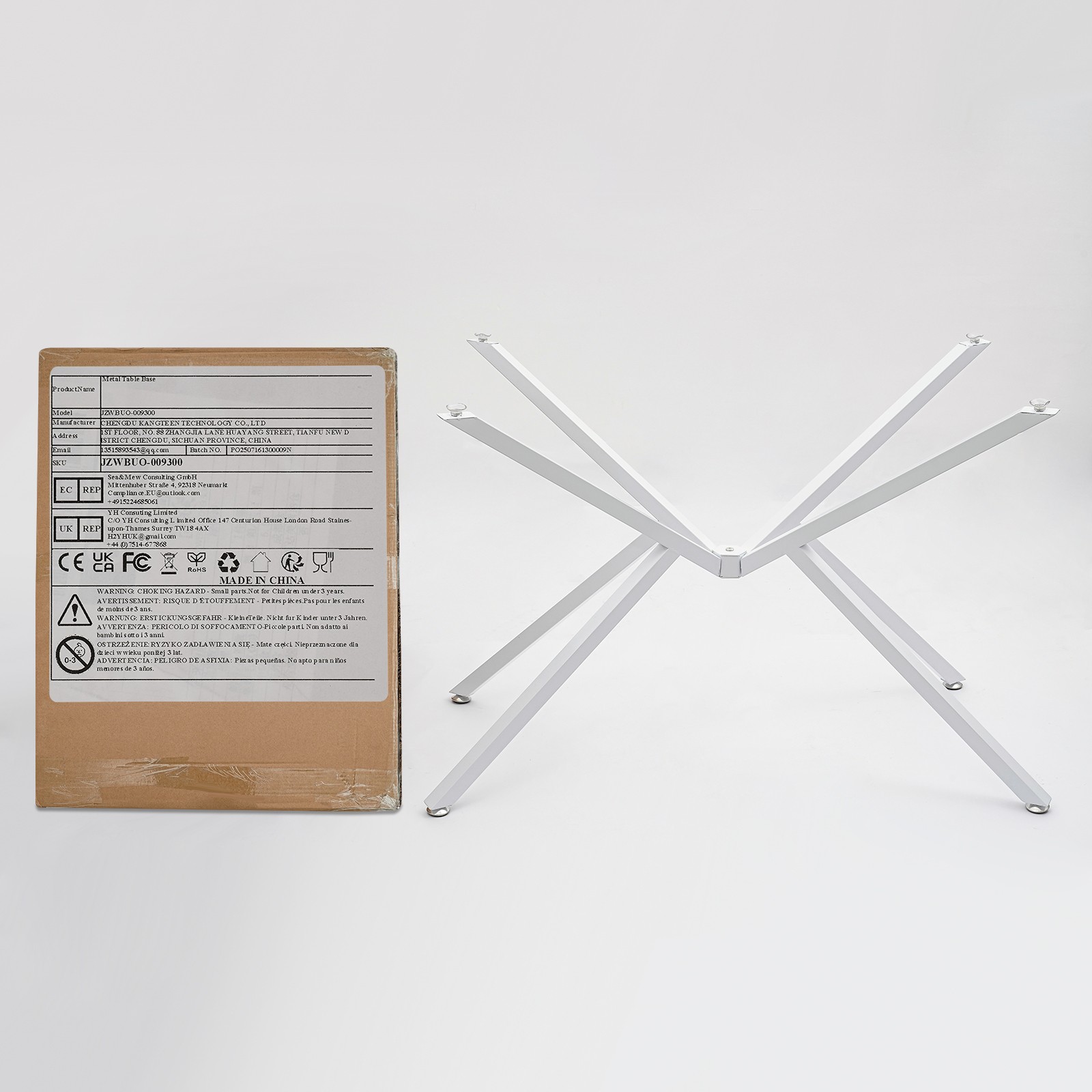 0.8mm/30mm Metal Table Legs Table Crossed-leg Modern Table Legs Iron White US