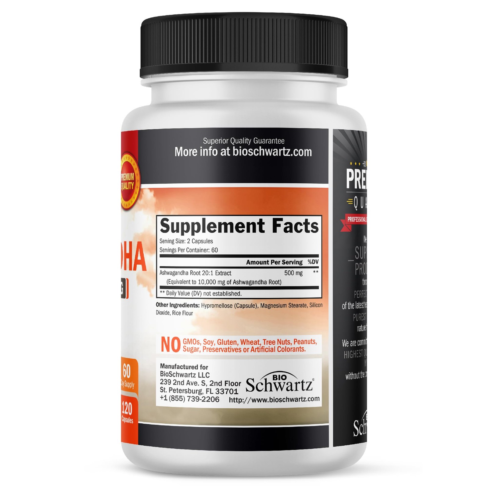 BioSchwartz Ashwagandha Supplements - Extra Strength 120 Count (Pack of 1)