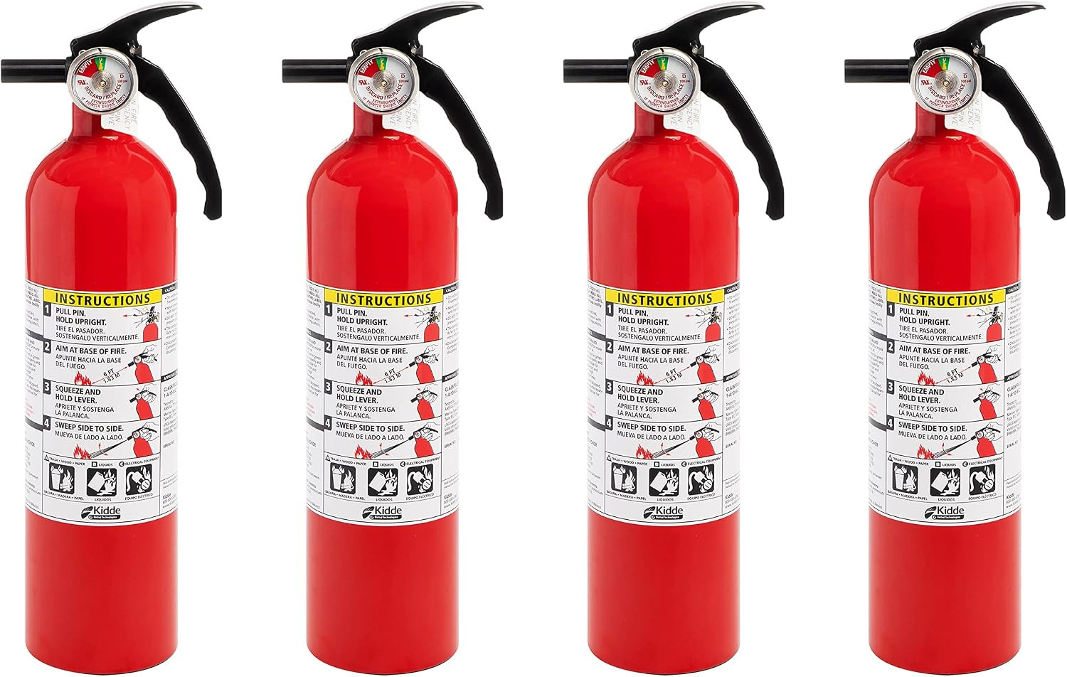 Kidde Fire Extinguisher for Home, 1-A:10-B:C, Dry Chemical Extinguisher, Red, Mo