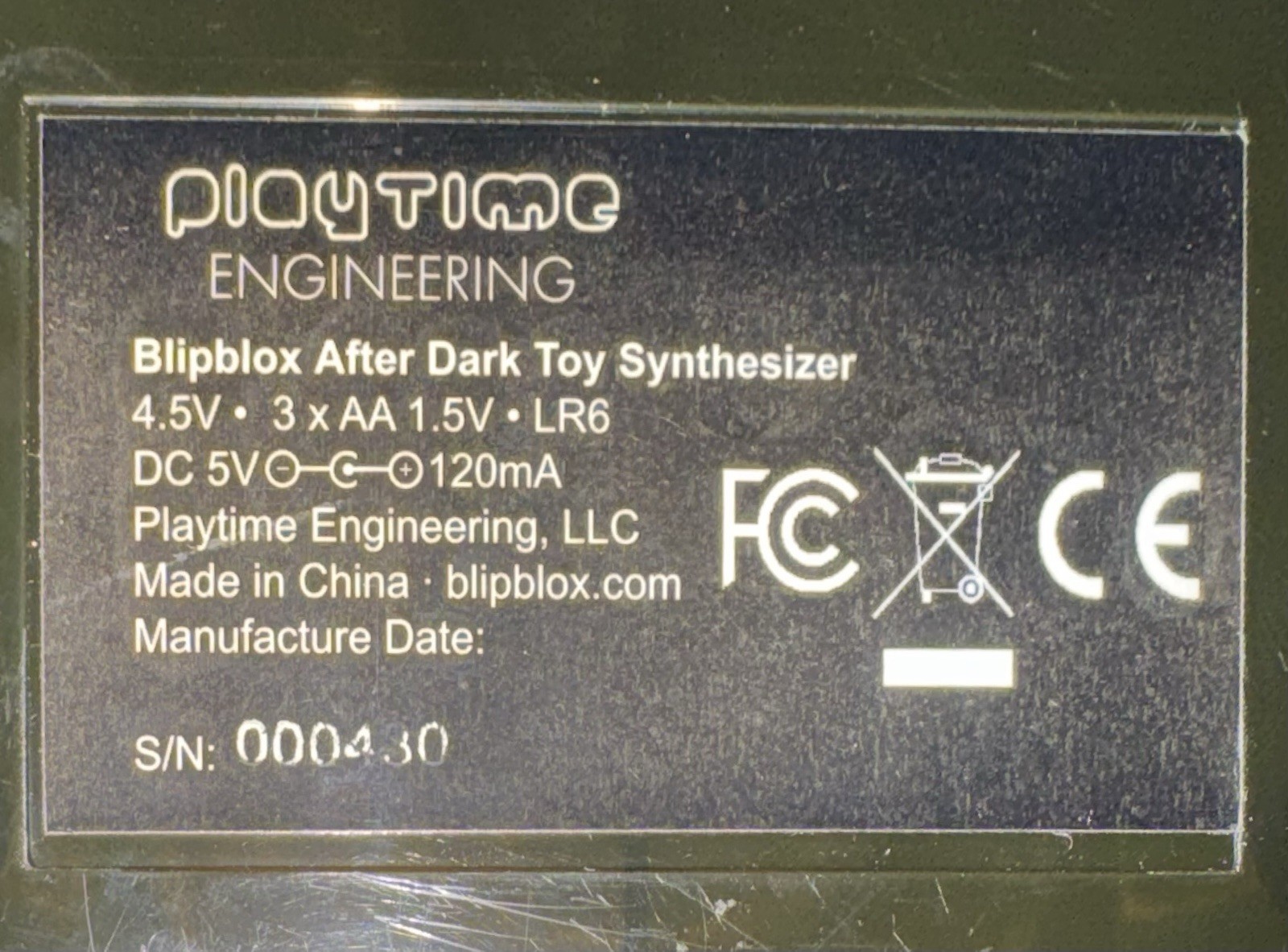Playtime Engineering Blipblox After Dark Toy Synthesizer CLEAN & TESTED