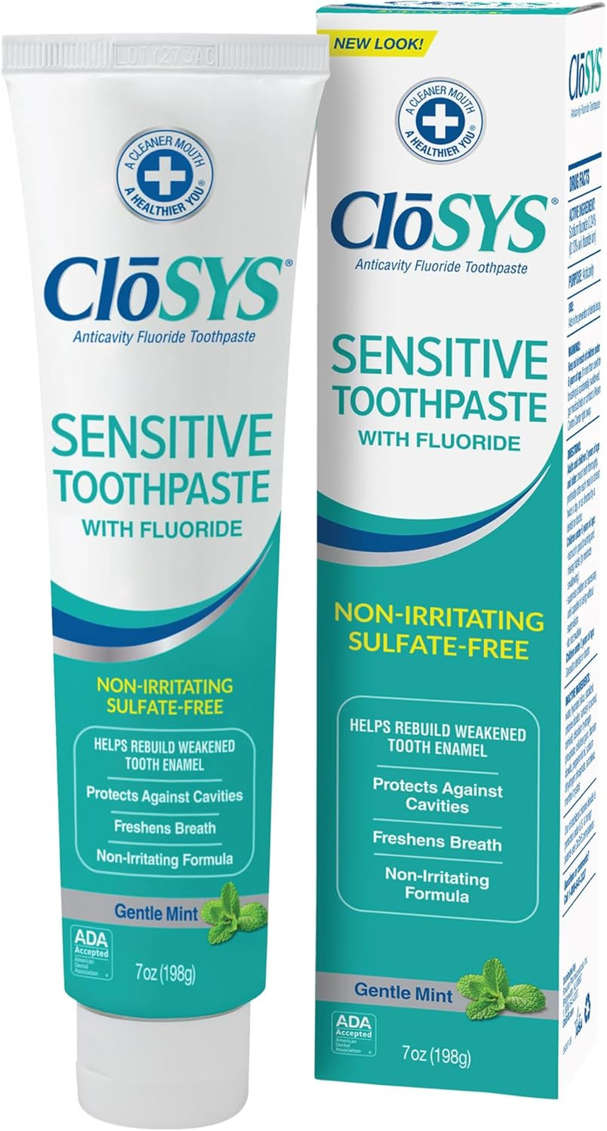 Toothpaste Sensitive Teeth Gums Fluoride 7 Ounce Gentle Mint Sulfate-Free