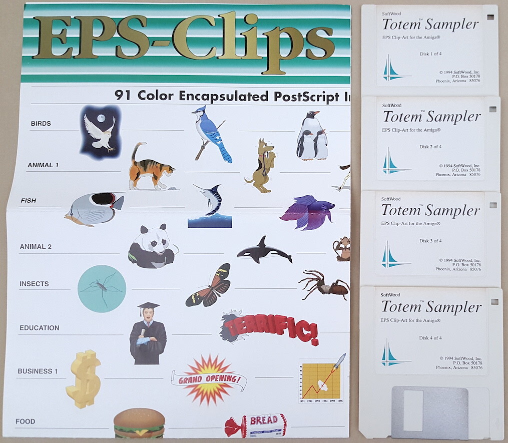 Totem Sampler - 91 EPS Color Clip-Art ©1994 SoftWood for Commodore Amiga