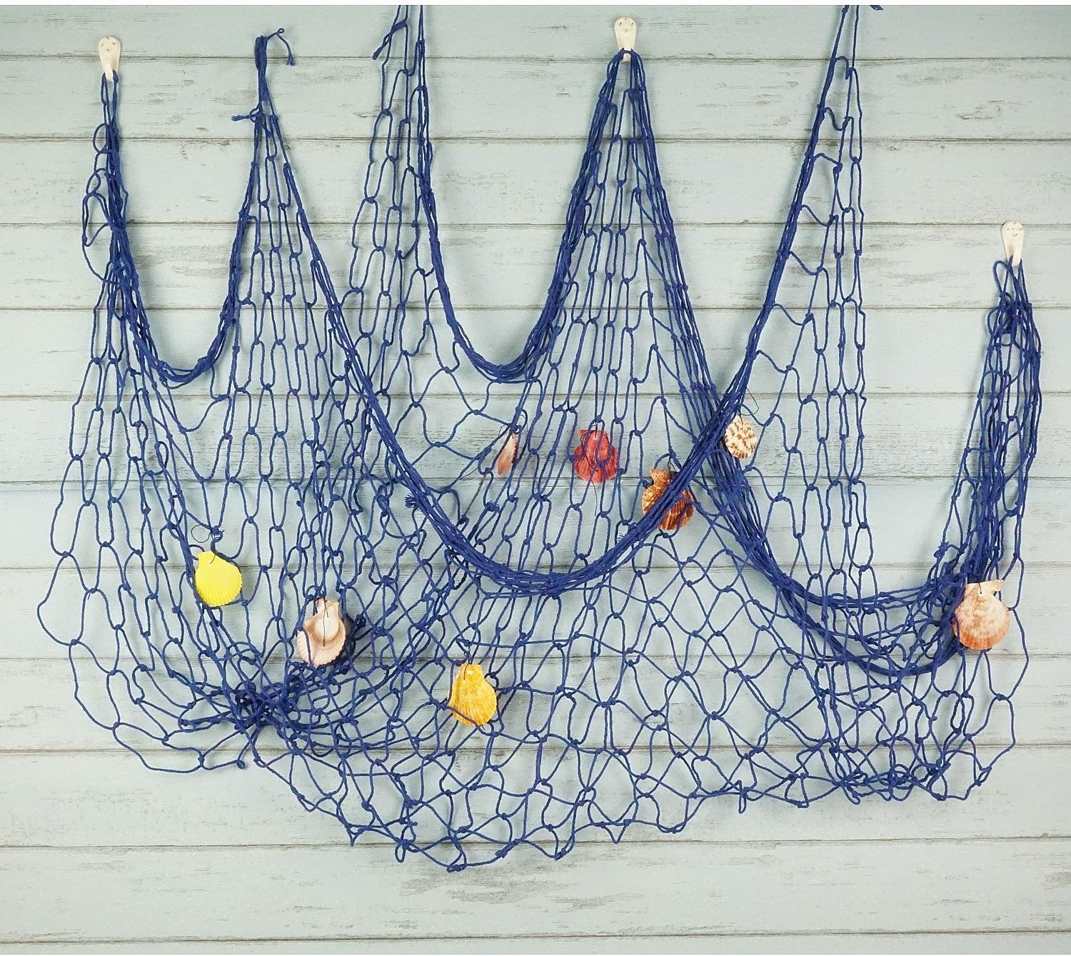 Mediterranean Fishing Net Decoration, Fish Netting with 100 cm x 200 cm, Blue