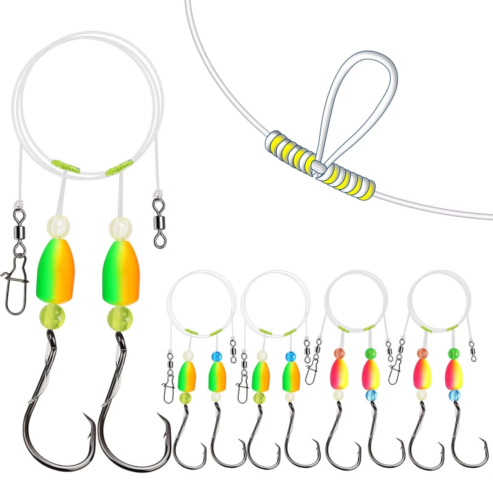 10PCS/4PCS Pompano Rigs for Surf Fishing Saltwater Fishing Rigs with Floats