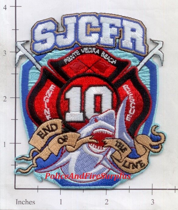 Florida - Saint Johns County Station 10 FL Fire Dept Patch - End Of The Line