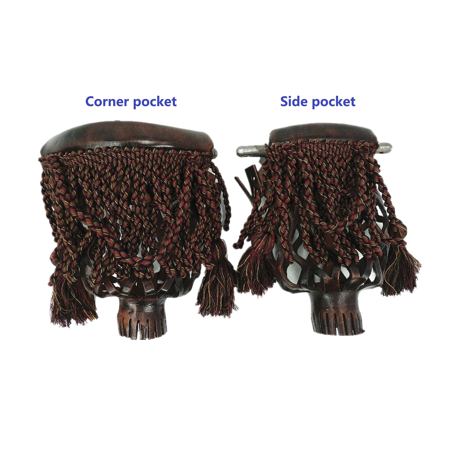 Pool Table Pockets Leather Billiard Pockets Made of Genuine Cowhide, with Fri...