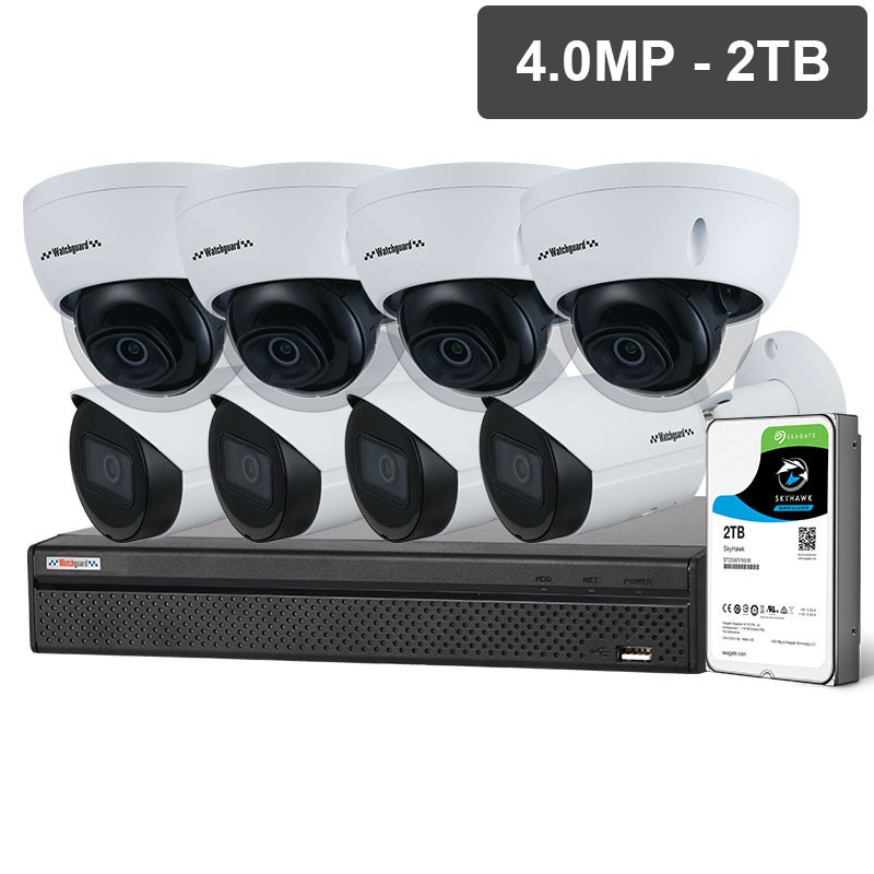 Compact Series 8 Camera 4.0MP IP Surveillance Kit (Fixed 2TB)