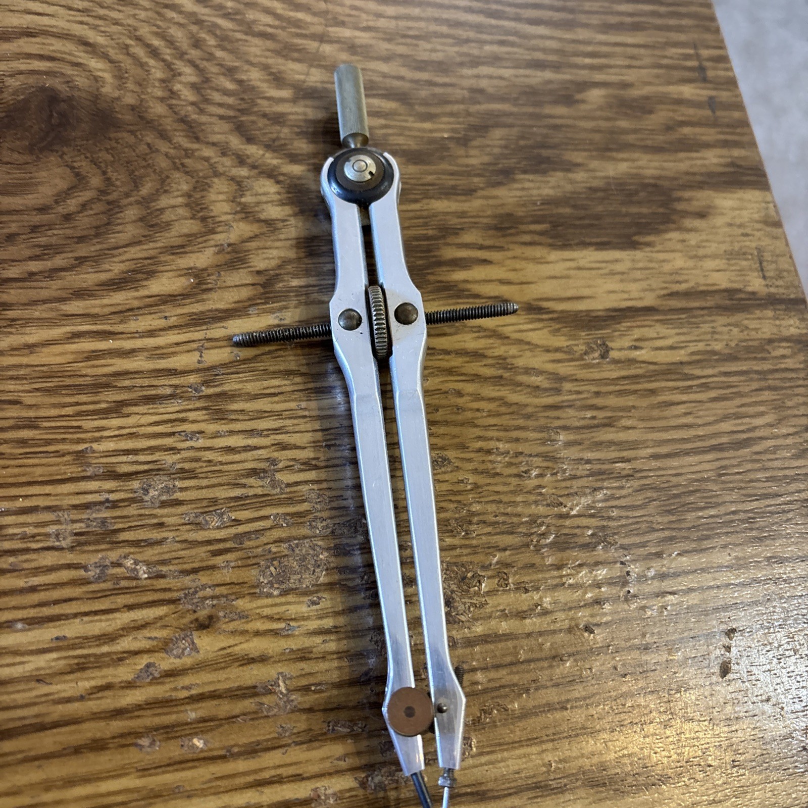 Vintage Metal Drafting Compass 6-1/2" Long