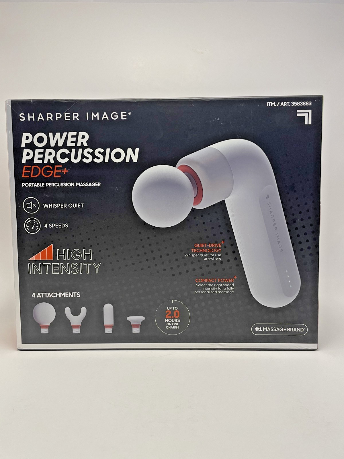 Lightweight Portable Massager Power Percussion Edge+ by Sharper Image - New
