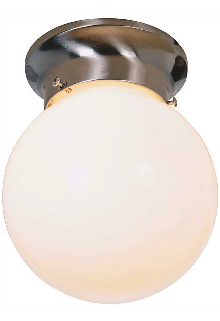 Royal Cove 558735 1-Light Brushed Nickel Flushmount with White Glass