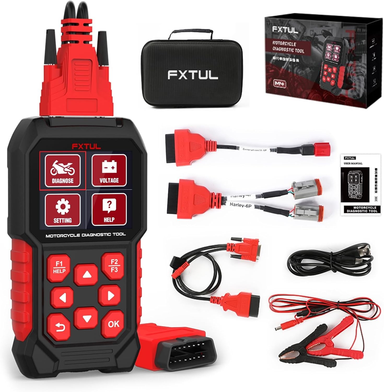 FXTUL M4 Motorcycle Diagnostic Tool for Harley-Davidson 4P/6P, Read/Clear Codes