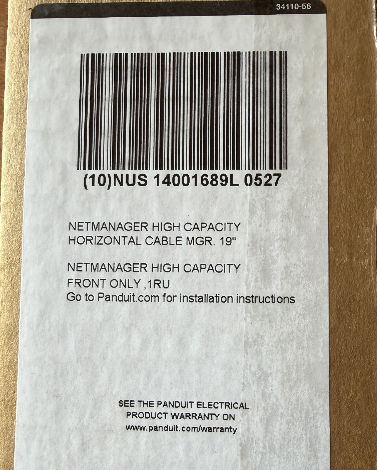 Panduit NetManager High Capacity Horizontal Cable MGR 19IN - New