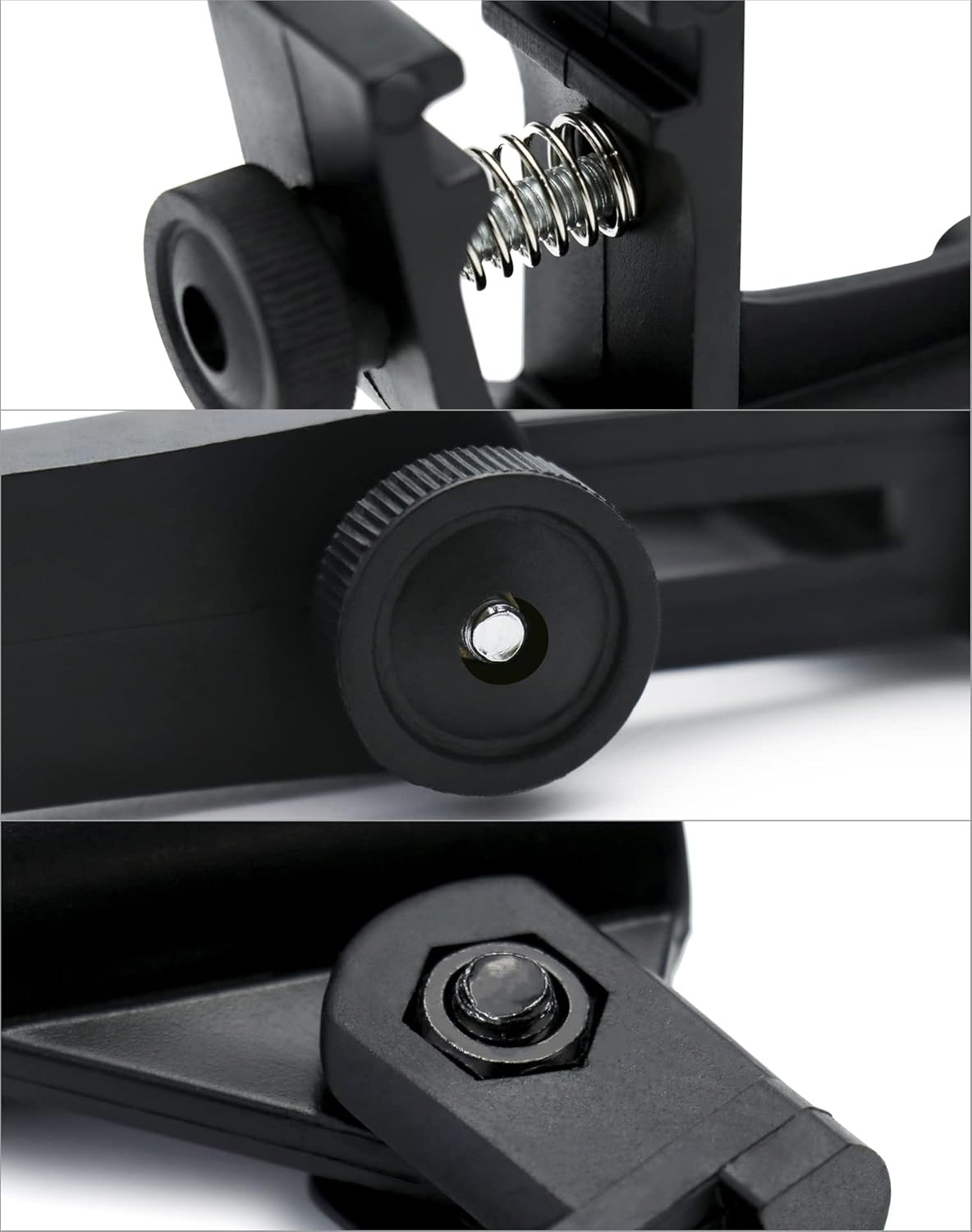 4-Pack Adjustable Drum Microphone Rim Mount Clips Snare Tom Mic Holder Black Set