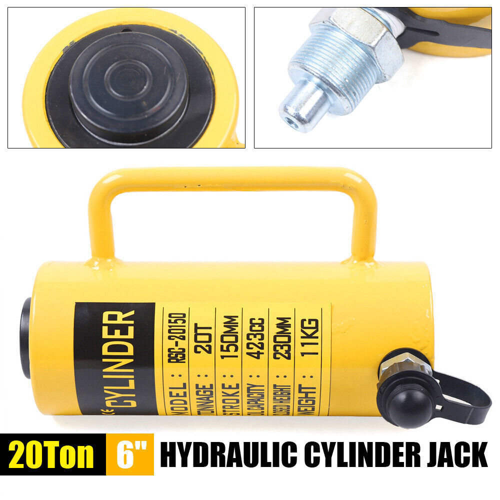 20/50 Ton Hydraulic Cylinder Jack 4"/6" inch Stroke Single Acting Solid Ram Jack