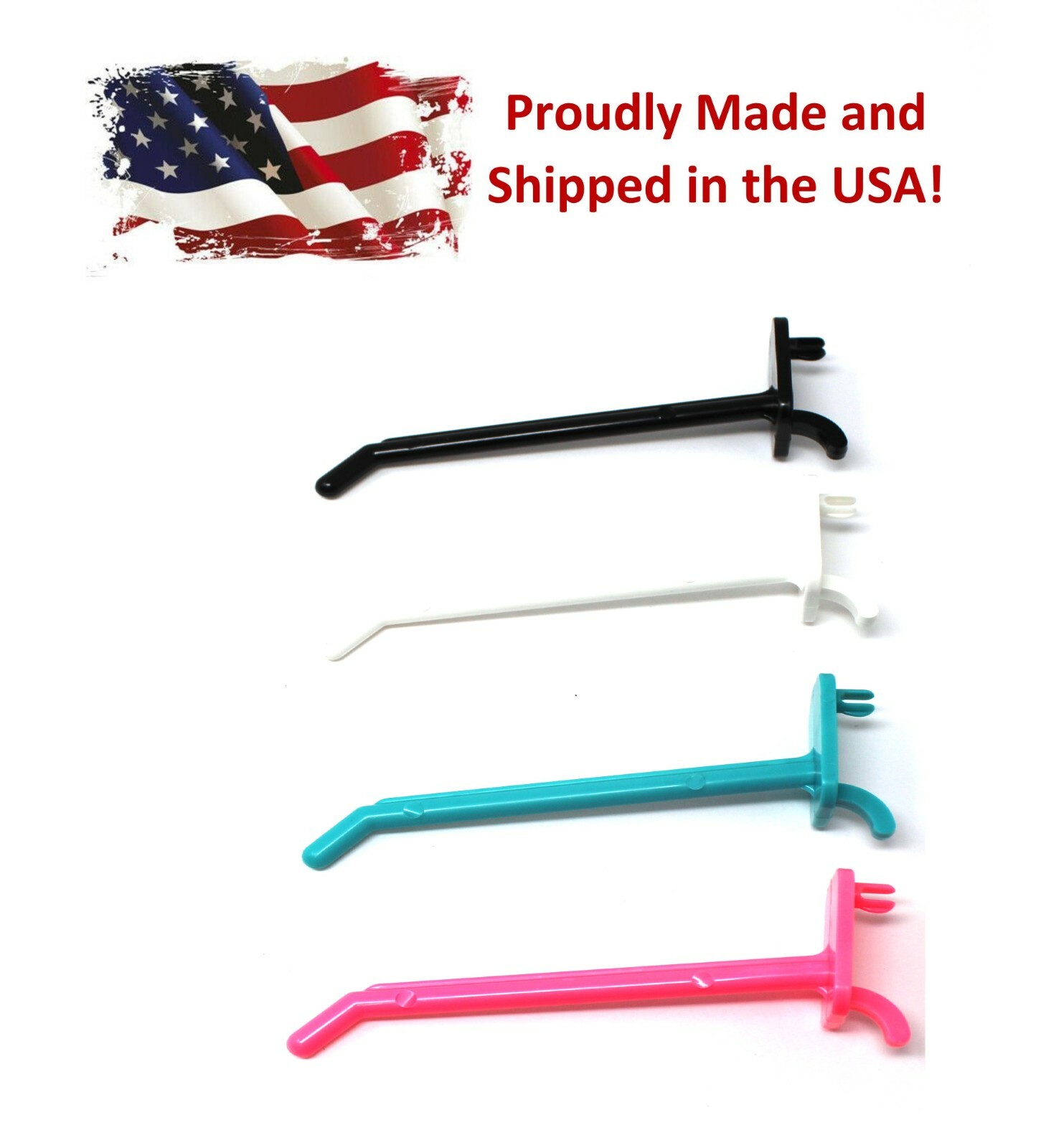 6" Plastic Pegboard Hooks Garage/Tools/Storage/Jewelry/Crafts/ 75 or 100 Pack