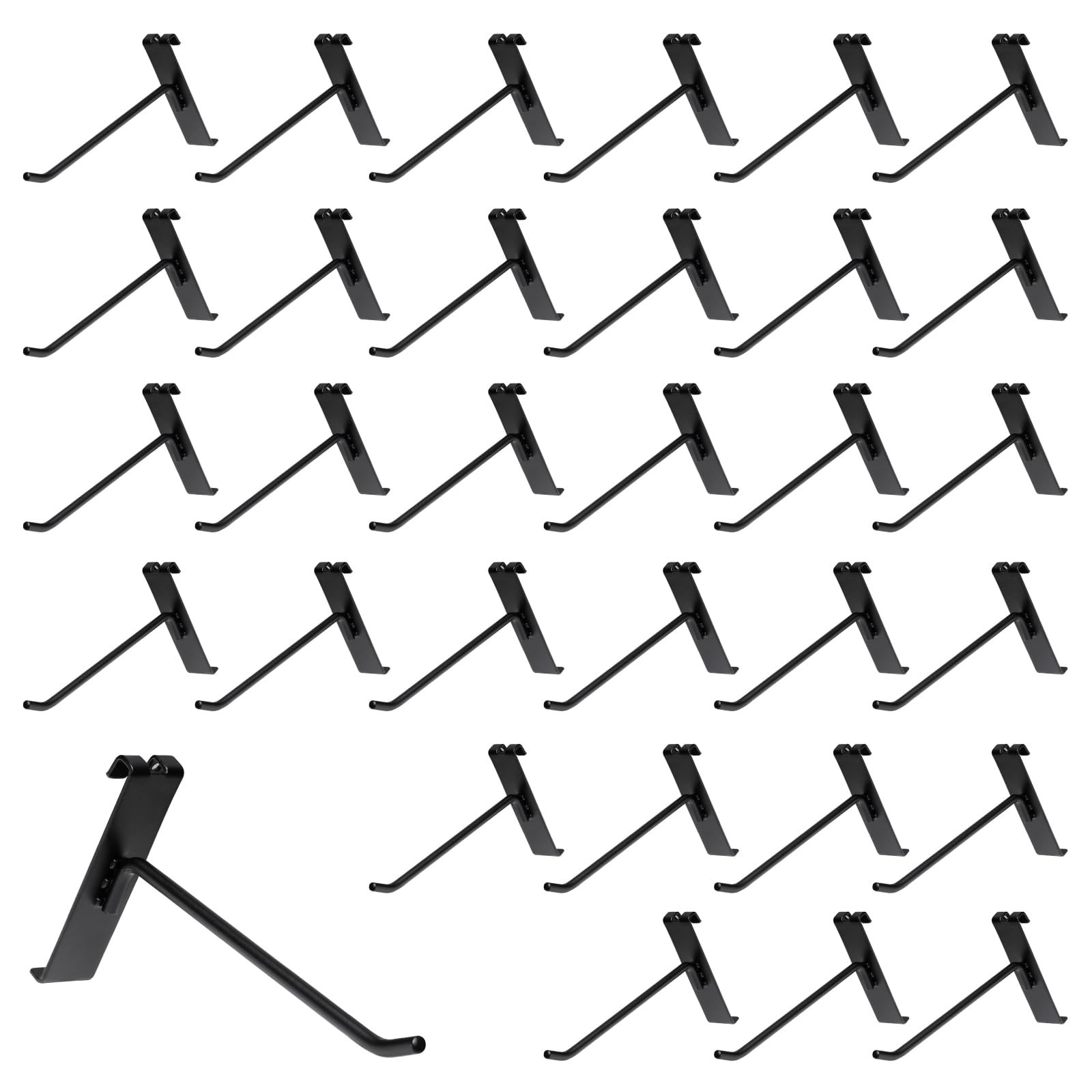 6 Inch Gridwall Hooks 40 PCS Black Grid Panel Hanging For Retail Storage Set