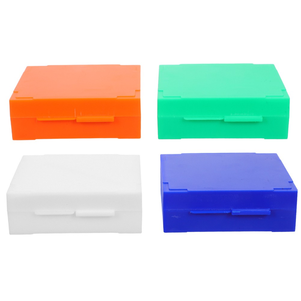4pcs Plastic Microscope Slide Storage Boxes 25 Slots for Laboratory Experiments