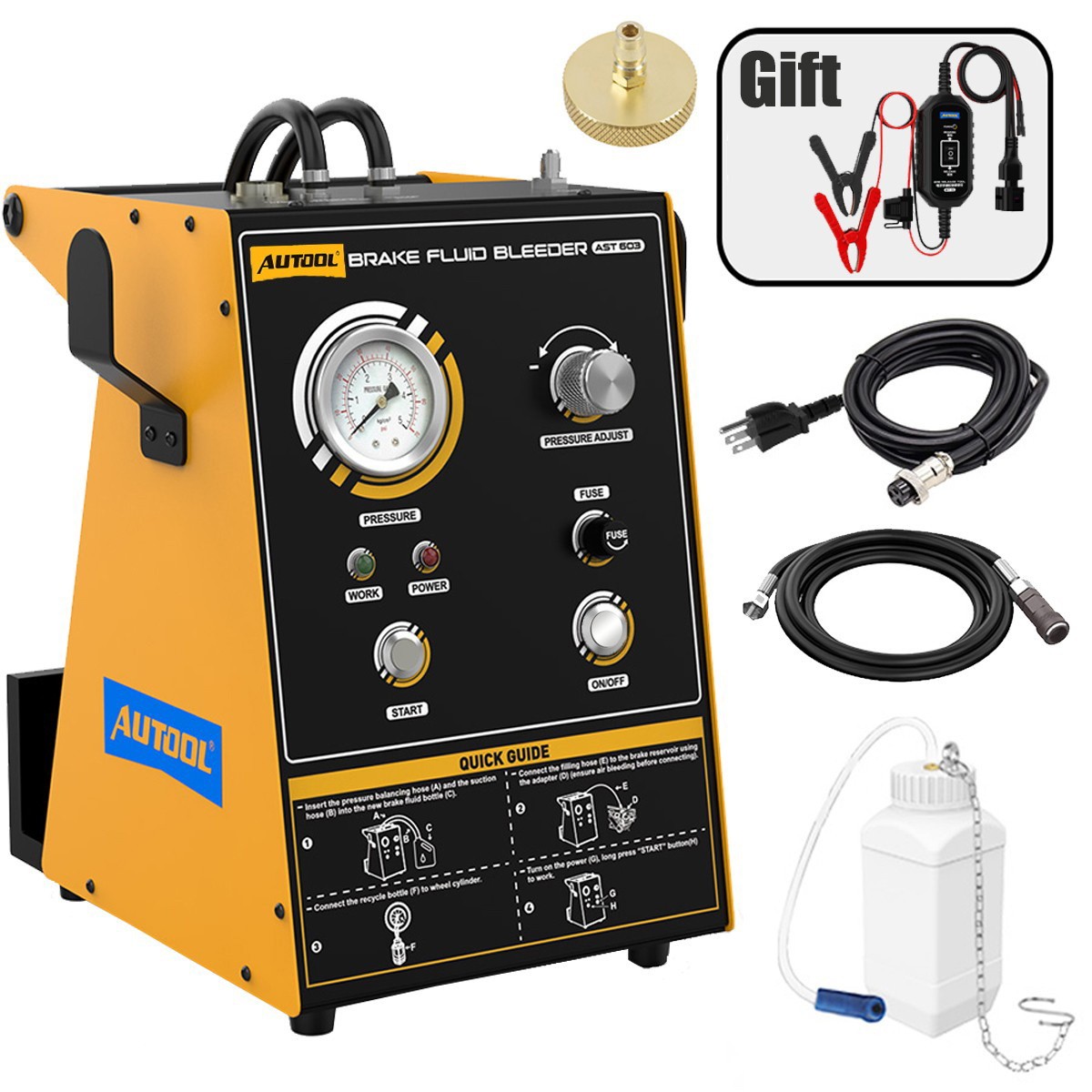 Electric Brake Fluid Bleeder Machine Brake Oil Exchange Kit Parking Brake Tool