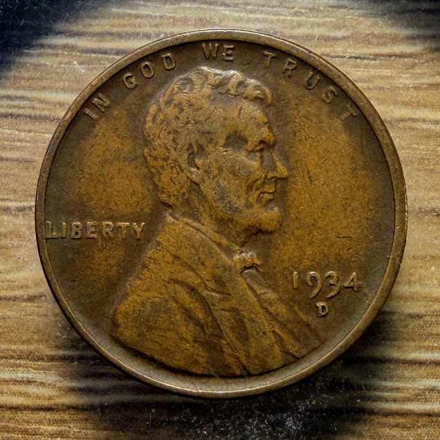 1934-D Lincoln Wheat Cent - Actual Coin Shown - Free Shipping & Tracking INV#48