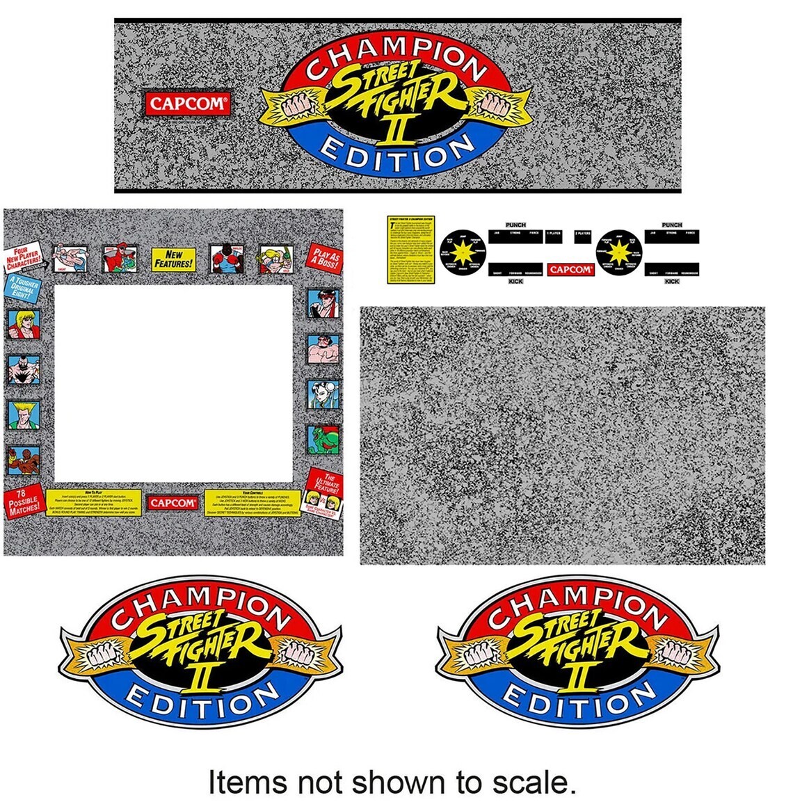 Street fighter 2 Arcade Graphics Reproduction Marquee/CPO/SideArt/Bezel