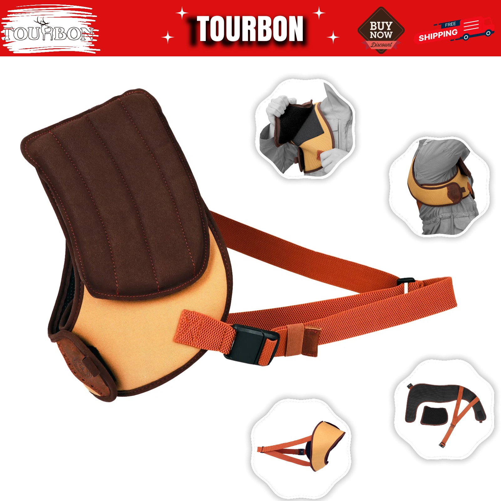 TOURBON Recoil Pad Shoulder Shield Protection Guard Cushion for Range Shooting