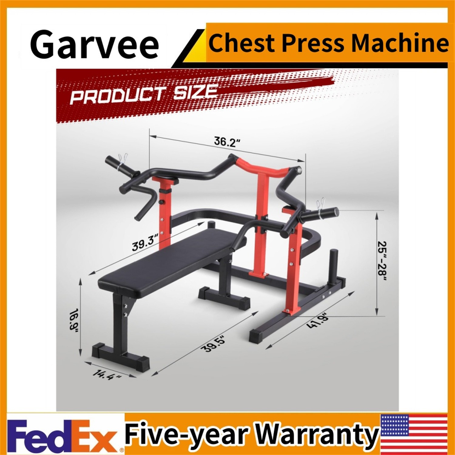 😸450 Pound Chest Press Machine Weight Bench Press Machine Adjustable Flat Incli