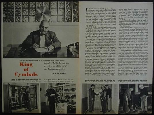 Avedia ZILDJIAN King of CYMBALS 1954 History Pictorial