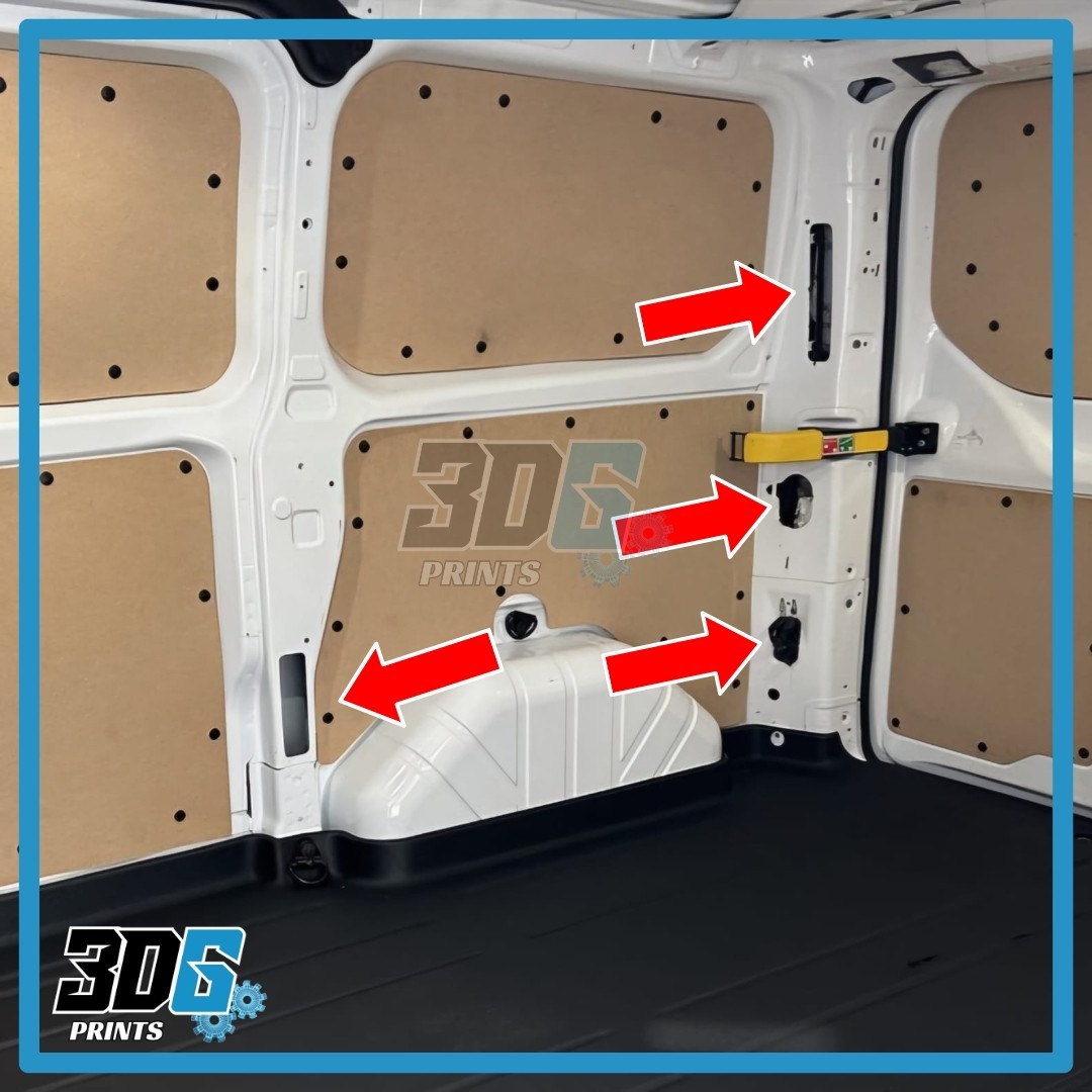 Fully Vented Black Transit Custom Van C Pillar B Pillar Rear Covers Camper 8PC