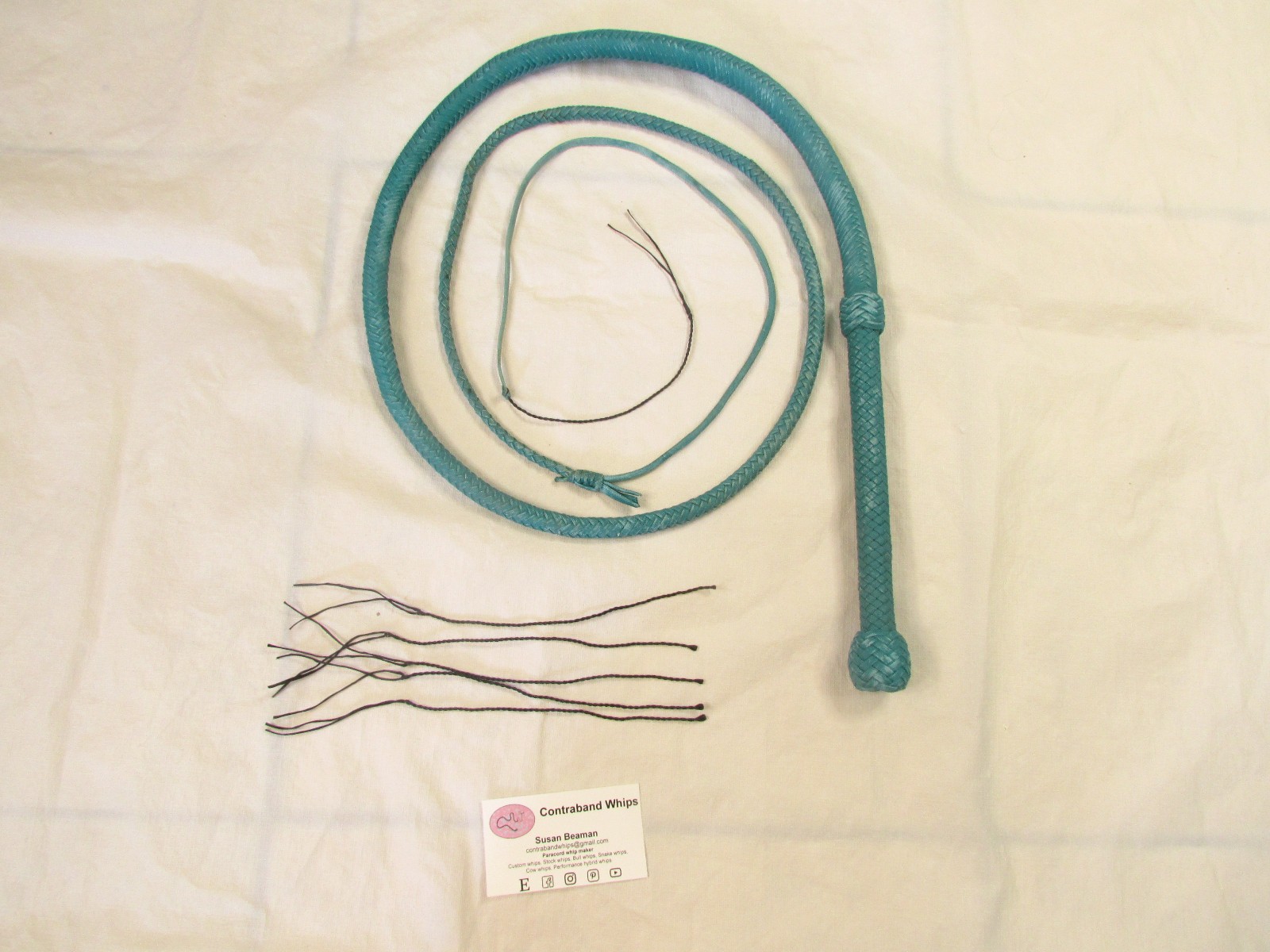 Contraband Whips 6 Foot 16 Plait Nylon Paracord Eco Bullwhip Blue and Purple